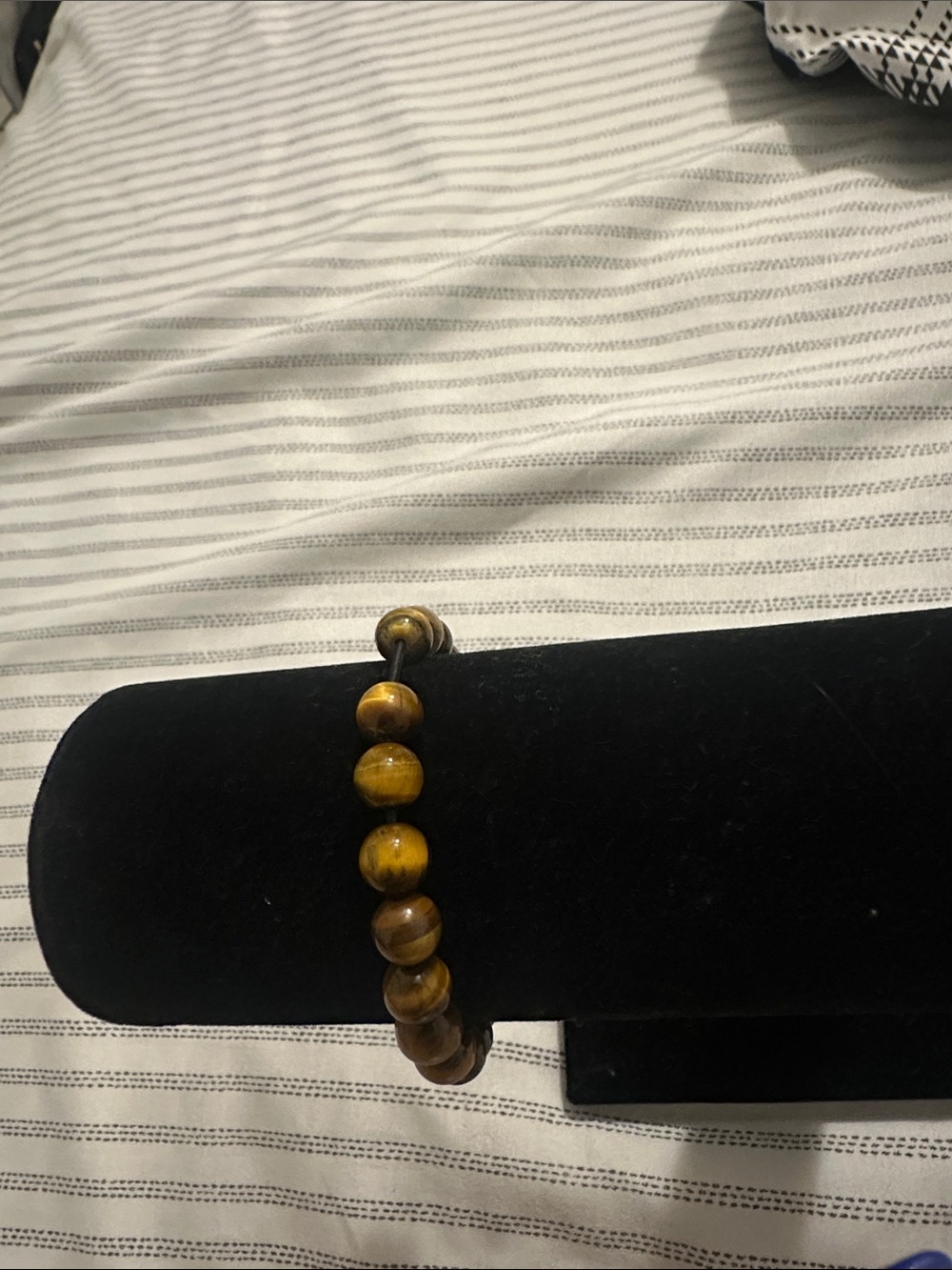 Polished Tiger Eye Beaded Stretch Bracelet - Brown